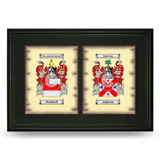 Double Coat of Arms Framed - Black