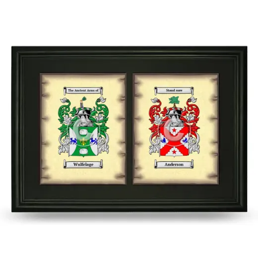 Double Coat of Arms Framed - Black