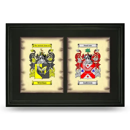 Double Coat of Arms Framed - Black