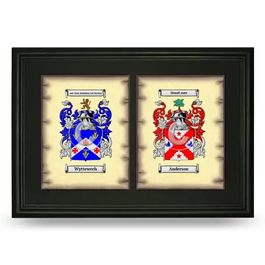 Double Coat of Arms Framed - Black