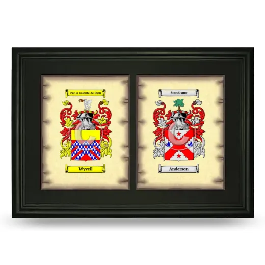 Double Coat of Arms Framed - Black