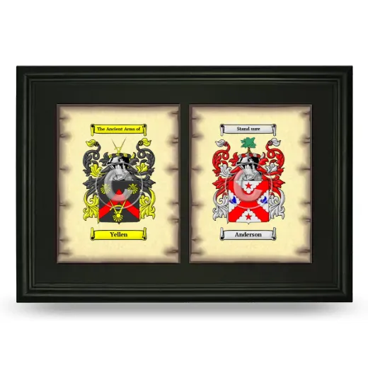 Double Coat of Arms Framed - Black