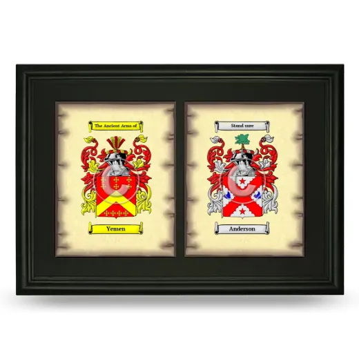 Double Coat of Arms Framed - Black