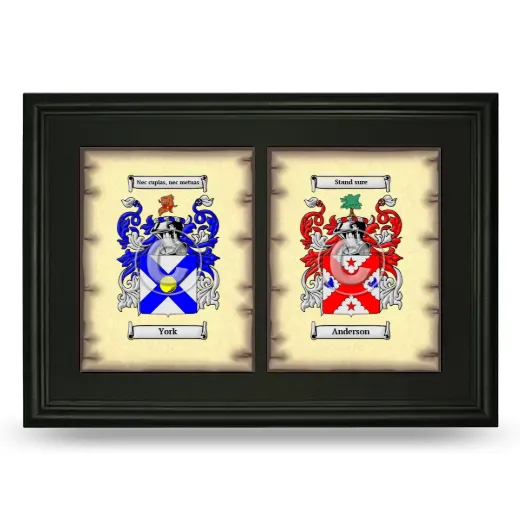 Double Coat of Arms Framed - Black