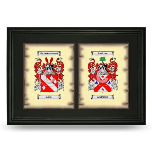 Double Coat of Arms Framed - Black