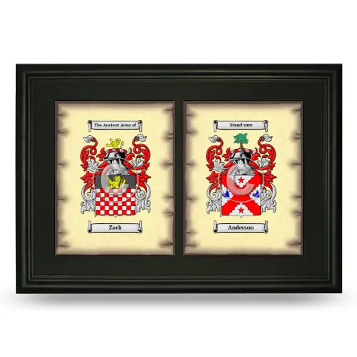 Double Coat of Arms Framed - Black