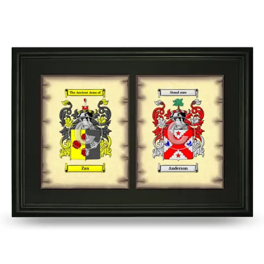 Double Coat of Arms Framed - Black