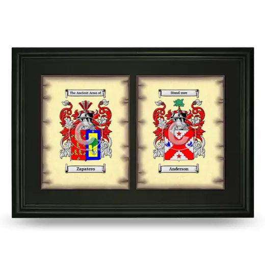 Double Coat of Arms Framed - Black