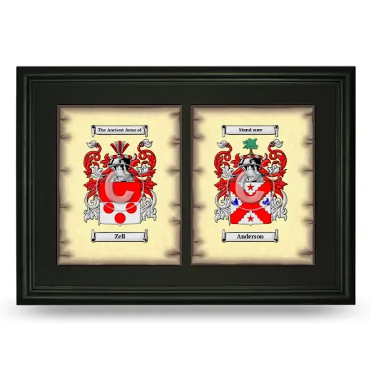 Double Coat of Arms Framed - Black