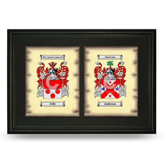 Double Coat of Arms Framed - Black
