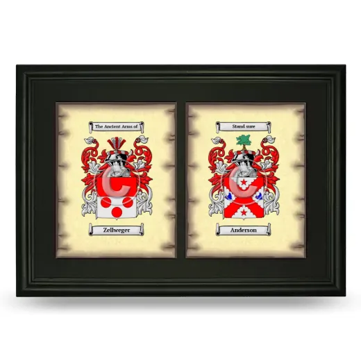 Double Coat of Arms Framed - Black
