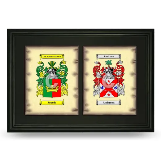 Double Coat of Arms Framed - Black