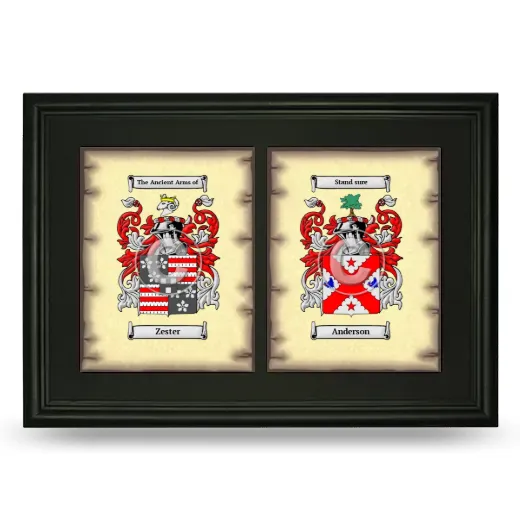 Double Coat of Arms Framed - Black