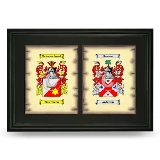 Double Coat of Arms Framed - Black