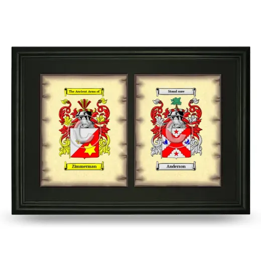 Double Coat of Arms Framed - Black