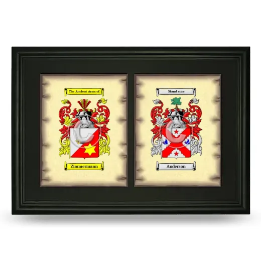 Double Coat of Arms Framed - Black