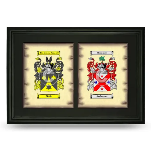 Double Coat of Arms Framed - Black