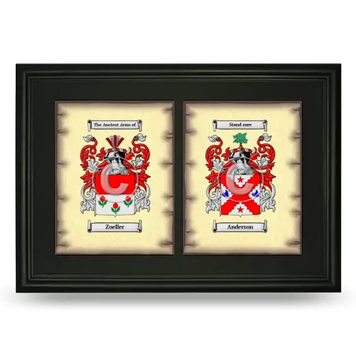 Double Coat of Arms Framed - Black