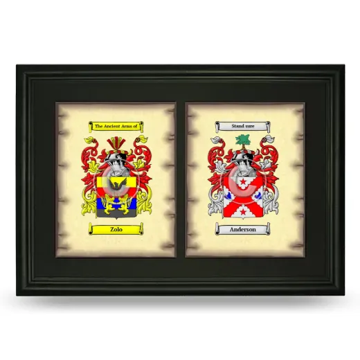 Double Coat of Arms Framed - Black