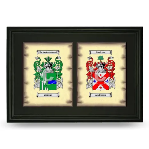 Double Coat of Arms Framed - Black