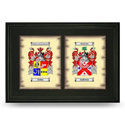 Double Coat of Arms Framed - Black