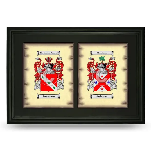 Double Coat of Arms Framed - Black