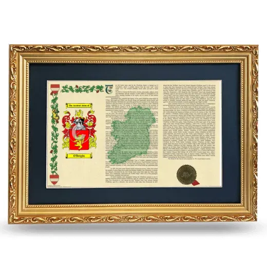 O'Bergin Deluxe Armorial Landscape Framed - Gold