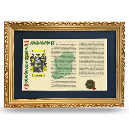 O'Bradigan Deluxe Armorial Landscape Framed - Gold