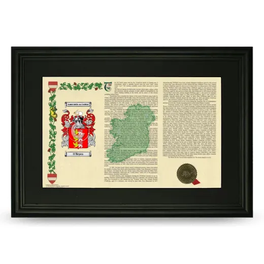 O'Bryen Deluxe Armorial Landscape Framed- Black