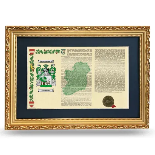 O'Calaman Deluxe Armorial Landscape Framed - Gold