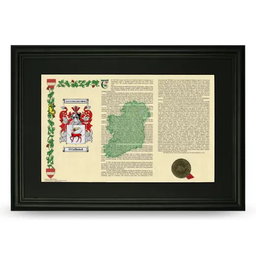 O'Callinind Deluxe Armorial Landscape Framed- Black