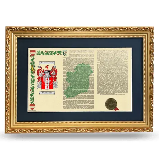 O'Carnaman Deluxe Armorial Landscape Framed - Gold