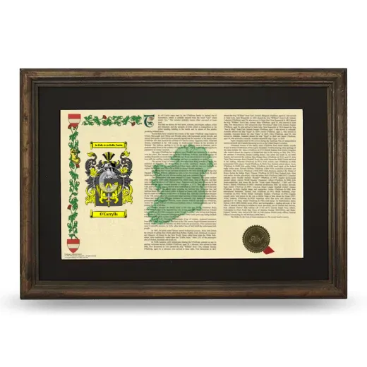O'Carrylls Deluxe Armorial Landscape Framed - Brown