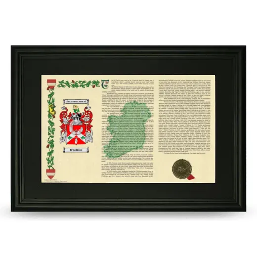 O'Collane Deluxe Armorial Landscape Framed- Black