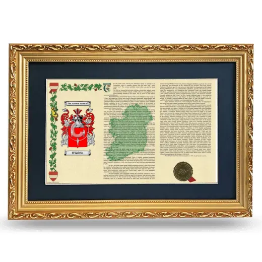 O'Galvin Deluxe Armorial Landscape Framed - Gold