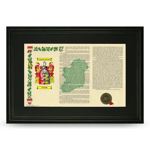 O'Grady Deluxe Armorial Landscape Framed- Black