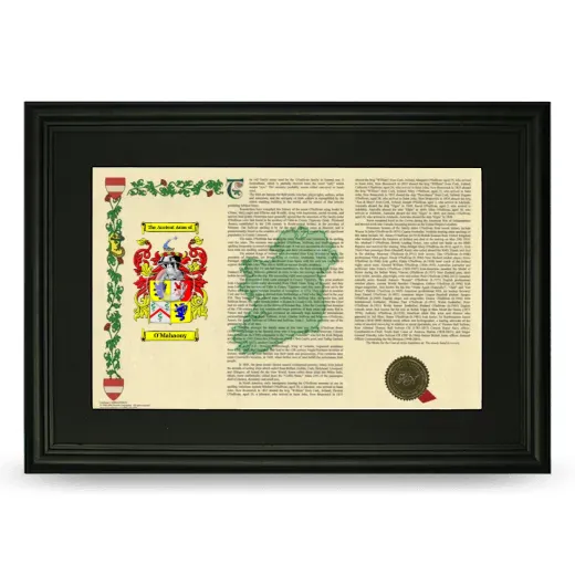 O'Mahaony Deluxe Armorial Landscape Framed- Black