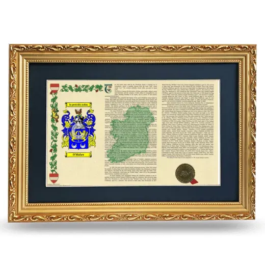 O'Maher Deluxe Armorial Landscape Framed - Gold