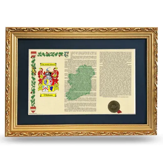 O'Mahoom Deluxe Armorial Landscape Framed - Gold