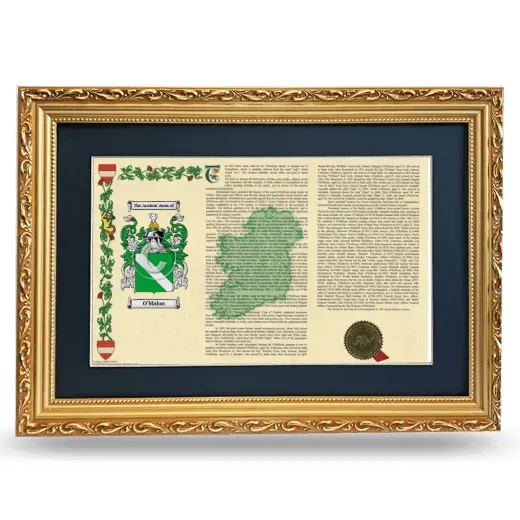 O'Malon Deluxe Armorial Landscape Framed - Gold