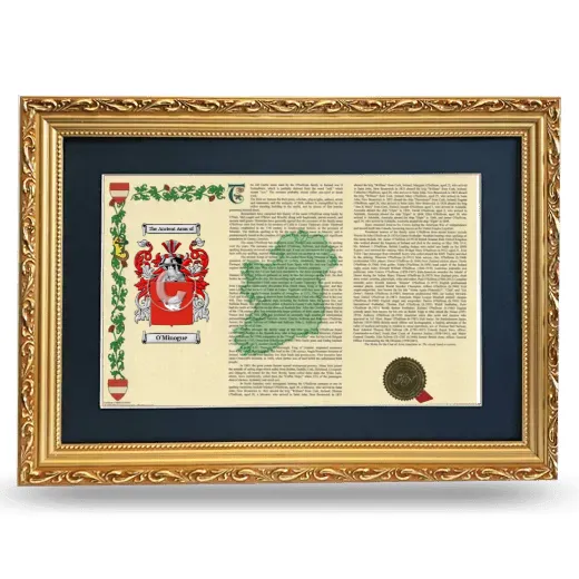 O'Minogue Deluxe Armorial Landscape Framed - Gold