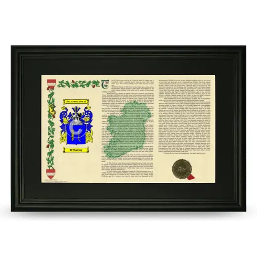 O'Molony Deluxe Armorial Landscape Framed- Black