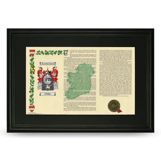 O'Nelyn Deluxe Armorial Landscape Framed- Black