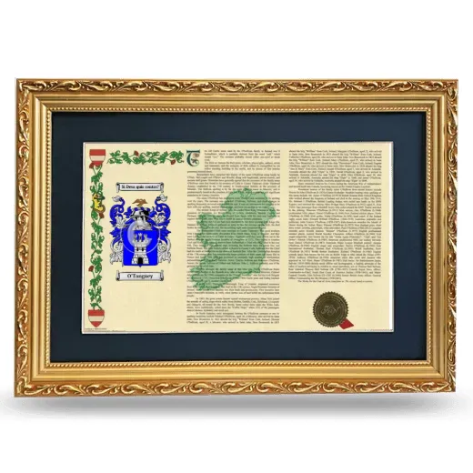 O'Tangney Deluxe Armorial Landscape Framed - Gold