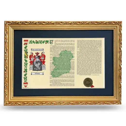 O'Trasy Deluxe Armorial Landscape Framed - Gold