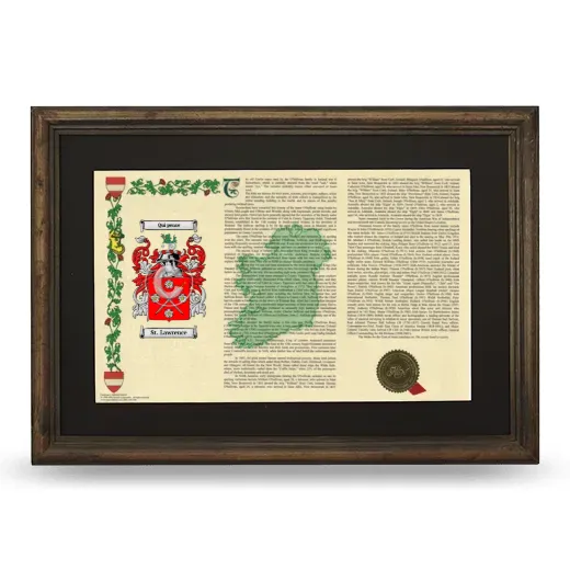 St. Lawrence Deluxe Armorial Landscape Framed - Brown