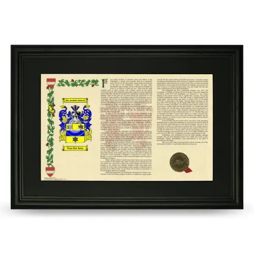 Van Der leen Deluxe Armorial Landscape Framed- Black