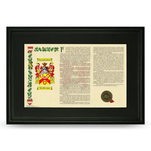 Van Der voort Deluxe Armorial Landscape Framed- Black