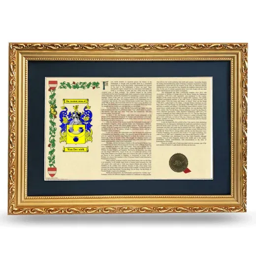 Van Der wick Deluxe Armorial Landscape Framed - Gold