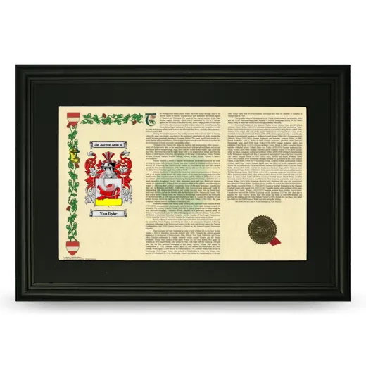 Van Dyke Deluxe Armorial Landscape Framed- Black
